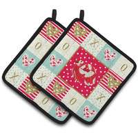 "Caroline's Treasures CK5494PTHD Veil Tail Betta Love Pair of Pot Holders potholders, Multicolor"