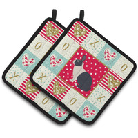 "Caroline's Treasures CK5385PTHD Dutch Rabbit Love Pair of Pot Holders potholders, Multicolor"