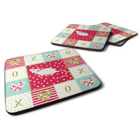 "Caroline's Treasures CK5454FC White Domestic Mouse Love Foam Set of 4 coasters, Multicolor"