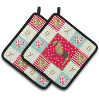 "Caroline's Treasures CK5341PTHD Shetland Pony Horse Love Pair of Pot Holders potholders, Multicolor"