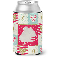 "Caroline's Treasures CK5377CC Silver Fantail Pigeon Love Can or Bottle Hugger cold-beverage-koozies, Multicolor"