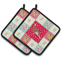 "Caroline's Treasures CK5411PTHD Jersey Buff Turkey Hen Love Pair of Pot Holders potholders, Multicolor"