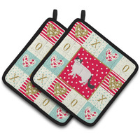 "Caroline's Treasures CK5684PTHD Ragamuffin #1 Cat Love Pair of Pot Holders potholders, Multicolor"