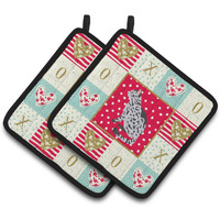 "Caroline's Treasures CK5785PTHD Serengeti Cat Love Pair of Pot Holders potholders, Multicolor"