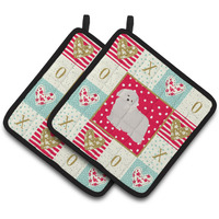"Caroline's Treasures CK5824PTHD Coton de Tulear #2 Love Pair of Pot Holders potholders, Multicolor"