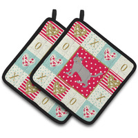 "Caroline's Treasures CK5577PTHD Chartreux #2 Cat Love Pair of Pot Holders potholders, Multicolor"