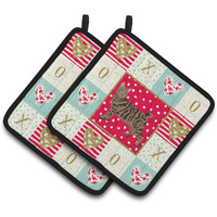 "Caroline's Treasures CK5680PTHD Pixie Bob #3 Cat Love Pair of Pot Holders potholders, Multicolor"