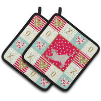 "Caroline's Treasures CK5798PTHD Thai Lilac Cat Love Pair of Pot Holders potholders, Multicolor"