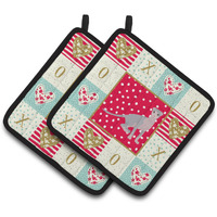 "Caroline's Treasures CK5803PTHD Ukrainian Levkoy Cat Love Pair of Pot Holders potholders, Multicolor"