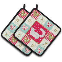 "Caroline's Treasures CK5653PTHD Napoleon #1 Cat Love Pair of Pot Holders potholders, Multicolor"
