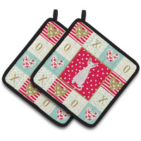 "Caroline's Treasures CK5757PTHD Devon Rex #2 Cat Love Pair of Pot Holders potholders, Multicolor"
