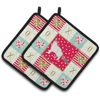 "Caroline's Treasures CK5728PTHD Turkish Van #2 Cat Love Pair of Pot Holders potholders, Multicolor"