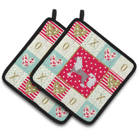 "Caroline's Treasures CK5822PTHD Chinese Crested #2 Love Pair of Pot Holders potholders, Multicolor"
