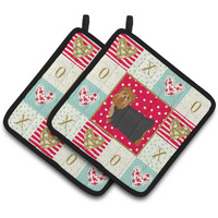 "Caroline's Treasures CK5901PTHD Yorkshire Terrier #2 Love Pair of Pot Holders potholders, Multicolor"