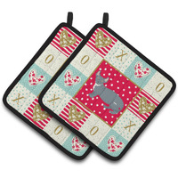 "Caroline's Treasures CK5605PTHD Dwelf #2 Cat Love Pair of Pot Holders potholders, Multicolor"