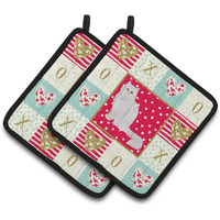 "Caroline's Treasures CK5752PTHD Chinchilla Persian Longhair Cat Love Pair of Pot Holders potholders, Multicolor"
