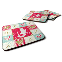 "Caroline's Treasures CK5801FC Turkish Angora Cat Love Foam Set of 4 coasters, Multicolor"
