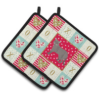 "Caroline's Treasures CK5609PTHD European Burmese Cat Love Pair of Pot Holders potholders, Multicolor"