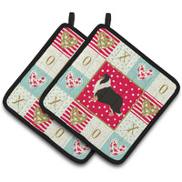"Caroline's Treasures CK5922PTHD Collie Love Pair of Pot Holders potholders, Multicolor"
