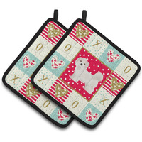 "Caroline's Treasures CK5855PTHD KYI-Leo Love Pair of Pot Holders potholders, Multicolor"
