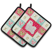 "Caroline's Treasures CK5857PTHD Lhasa Apso #2 Love Pair of Pot Holders potholders, Multicolor"
