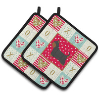"Caroline's Treasures CK5810PTHD Australian Silky Terrier Love Pair of Pot Holders potholders, Multicolor"