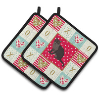 "Caroline's Treasures CK5761PTHD European Burmese Cat Love Pair of Pot Holders potholders, Multicolor"