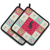 "Caroline's Treasures CK5778PTHD Pantherette Cat Love Pair of Pot Holders potholders, Multicolor"