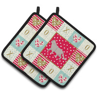 "Caroline's Treasures CK5569PTHD British Shorthair #2 Cat Love Pair of Pot Holders potholders, Multicolor"