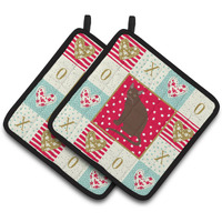 "Caroline's Treasures CK5780PTHD Raas Cat Love Pair of Pot Holders potholders, Multicolor"