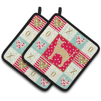 "Caroline's Treasures CK5621PTHD German Rex #2 Cat Love Pair of Pot Holders potholders, Multicolor"