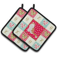 "Caroline's Treasures CK5735PTHD American Curl Cat Love Pair of Pot Holders potholders, Multicolor"