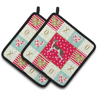 "Caroline's Treasures CK5668PTHD Oriental Shorthair #2 Cat Love Pair of Pot Holders potholders, Multicolor"