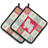 "Caroline's Treasures CK5815PTHD Bolognese Love Pair of Pot Holders potholders, Multicolor"