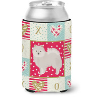 "Caroline's Treasures CK5850CC Japanese Spitz Love Can or Bottle Hugger cold-beverage-koozies, Multicolor"