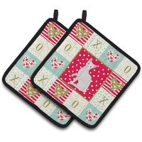 "Caroline's Treasures CK5739PTHD Arabian Mau Cat Love Pair of Pot Holders potholders, Multicolor"