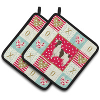 "Caroline's Treasures CK5927PTHD English Springer Spaniel Love Pair of Pot Holders potholders, Multicolor"