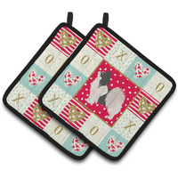 "Caroline's Treasures CK5872PTHD Papillon #2 Love Pair of Pot Holders potholders, Multicolor"