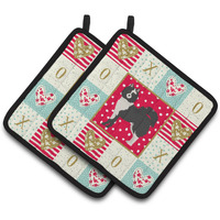 "Caroline's Treasures CK5829PTHD Elo Dog #2 Love Pair of Pot Holders potholders, Multicolor"