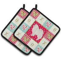 "Caroline's Treasures CK5837PTHD German Spitz #1 Love Pair of Pot Holders potholders, Multicolor"