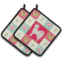 "Caroline's Treasures CK5826PTHD Danish Spitz Love Pair of Pot Holders potholders, Multicolor"