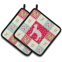 "Caroline's Treasures CK5622PTHD German Rex #3 Cat Love Pair of Pot Holders potholders, Multicolor"