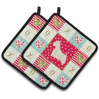 "Caroline's Treasures CK5959PTHD Westie Love Pair of Pot Holders potholders, Multicolor"