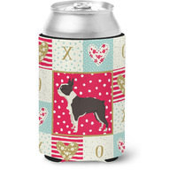 "Caroline's Treasures CK5915CC Boston Terrier Love Can or Bottle Hugger cold-beverage-koozies, Multicolor"