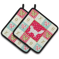 "Caroline's Treasures CK5726PTHD Turkish Angora Cat Love Pair of Pot Holders potholders, Multicolor"