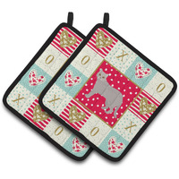"Caroline's Treasures CK5567PTHD British Semi Longhair Cat Love Pair of Pot Holders potholders, Multicolor"