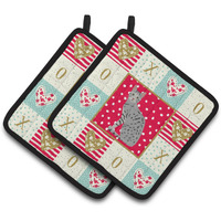 "Caroline's Treasures CK5760PTHD Egyptian Mau Cat Love Pair of Pot Holders potholders, Multicolor"