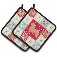 "Caroline's Treasures CK5941PTHD Norwich Terrier Love Pair of Pot Holders potholders, Multicolor"