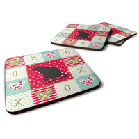 "Caroline's Treasures CK5775FC Ojos Azules Cat Love Foam Set of 4 coasters, Multicolor"