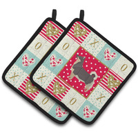 "Caroline's Treasures CK5956PTHD Swedish Vallhund Love Pair of Pot Holders potholders, Multicolor"